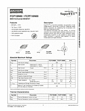 DataSheet FCPF16N60 pdf